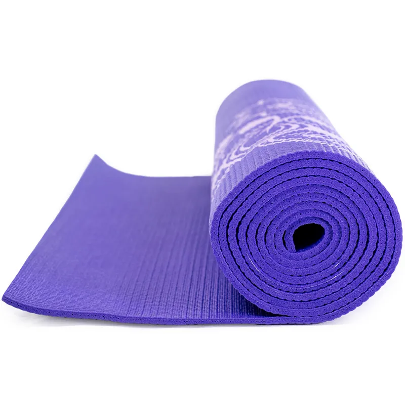 Fitness Mad Mandala Alignment Yoga Mat 4mm Purple w/Light Purple Print-2